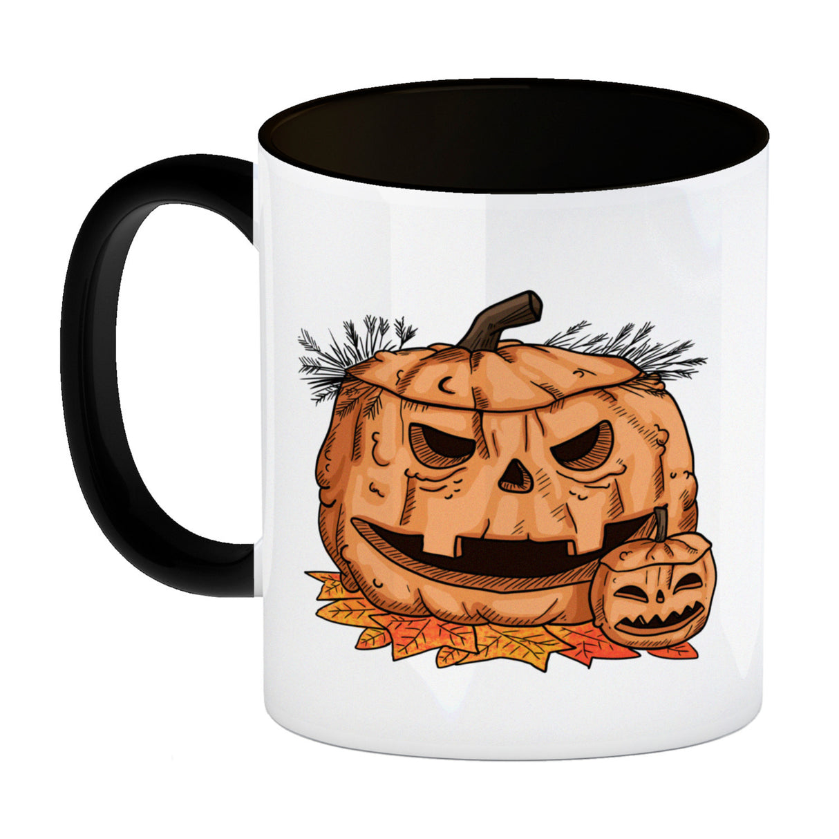 Herbstlicher Kürbiskopf Kaffeebecher