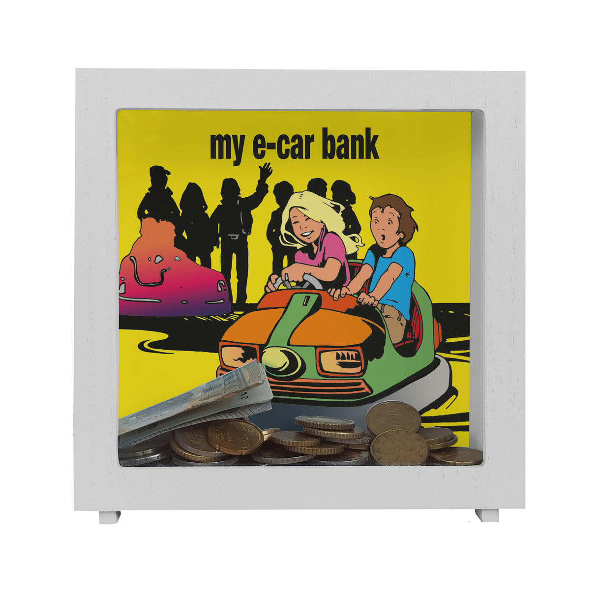 my e-car bank Boxauto Spardose für ein E-Auto