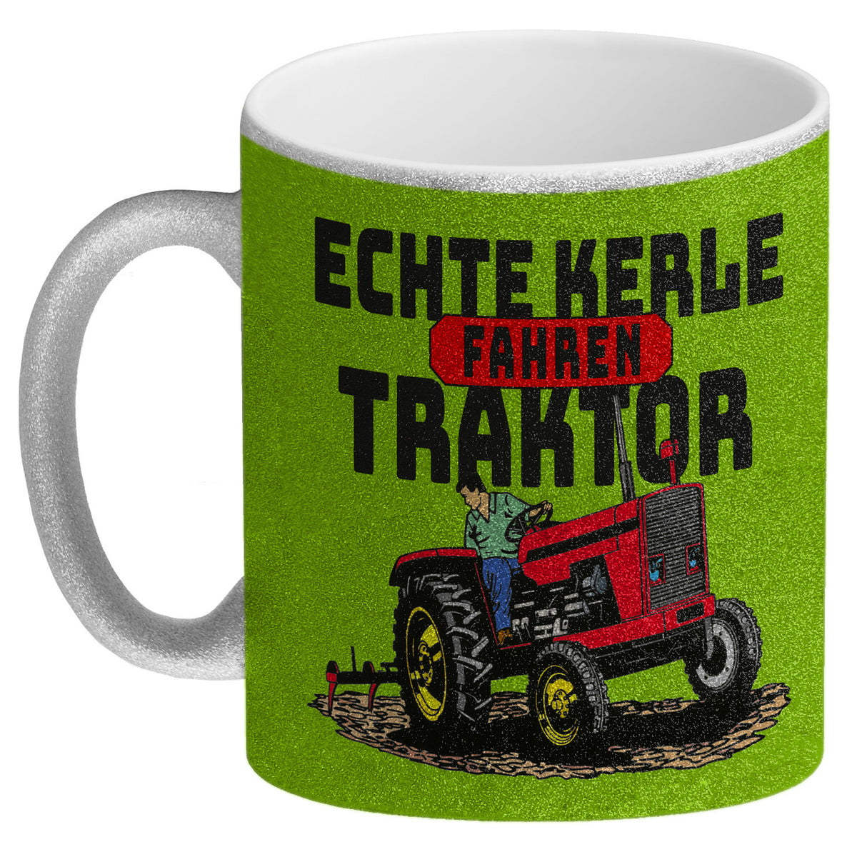 Echte Kerle fahren Traktor Kaffeebecher in braun