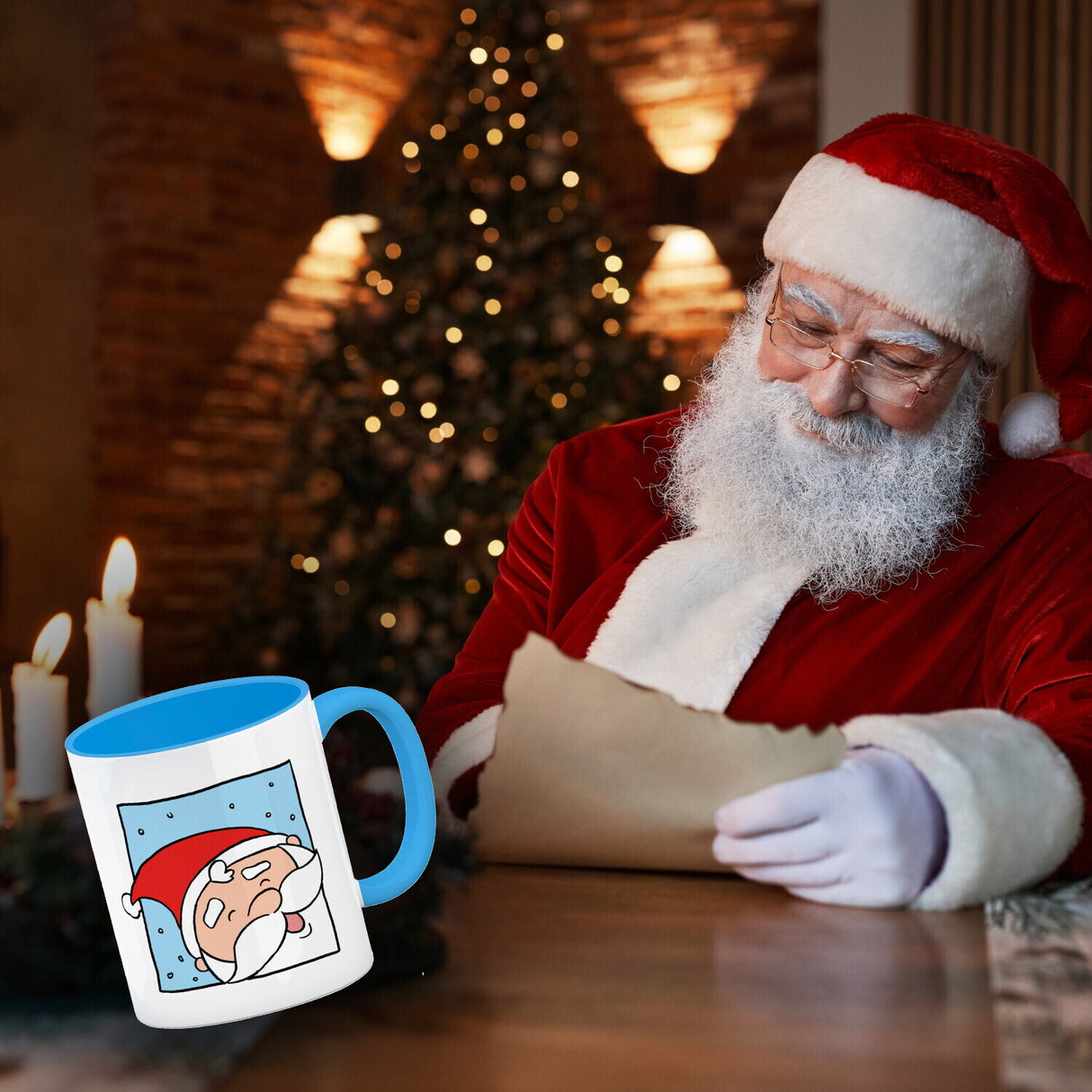 Rentier & Weihnachtsmann Kaffeebecher