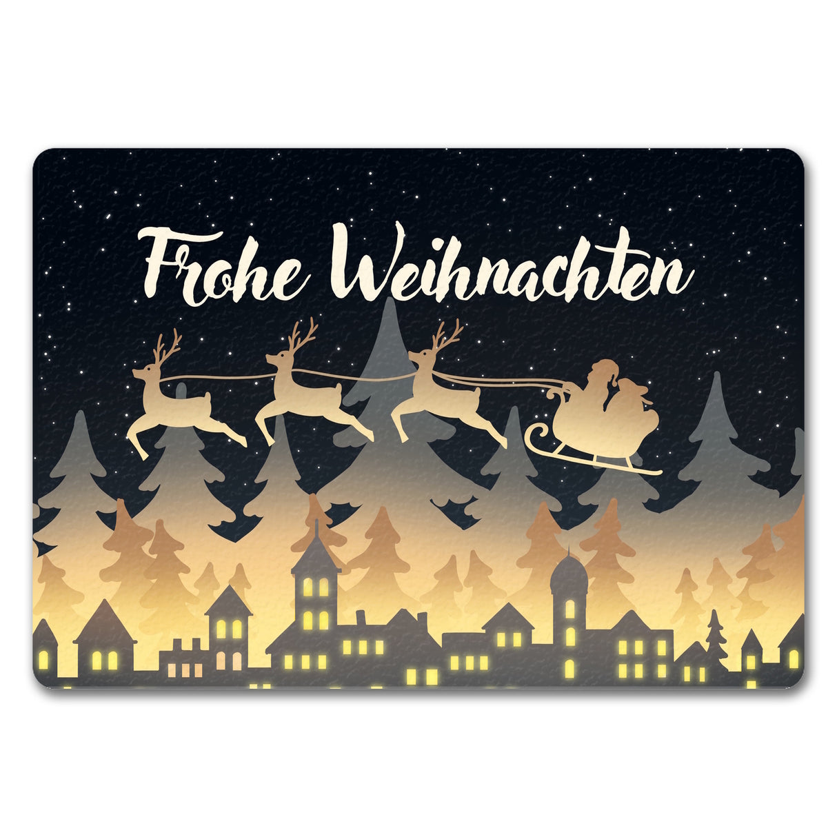 Frohe Weihnachten Skyline Fußmatte