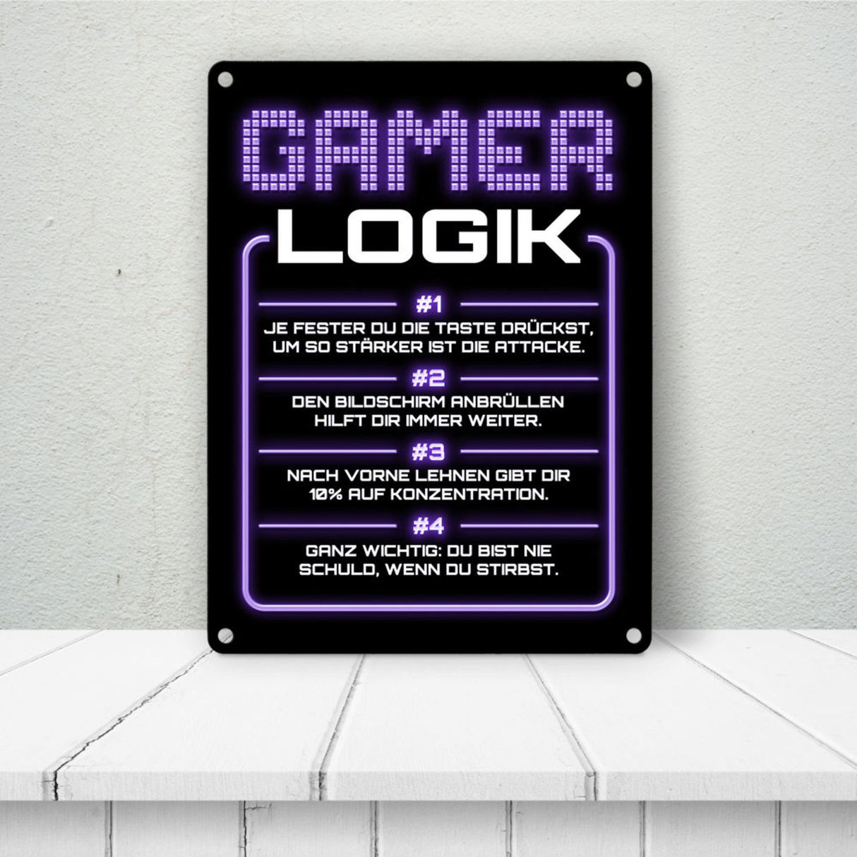 Gamer Logik Metallschild