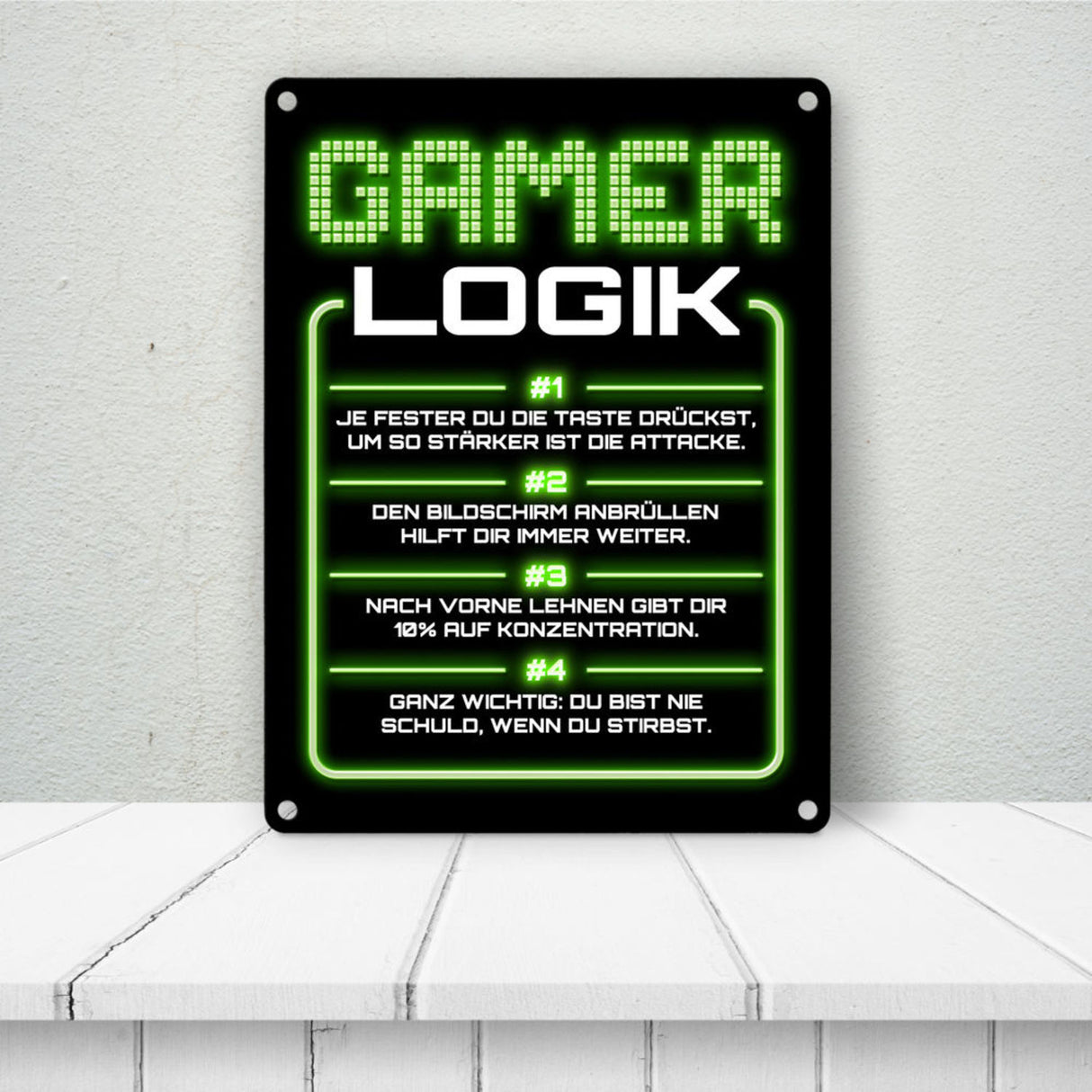 Gamer Logik Metallschild