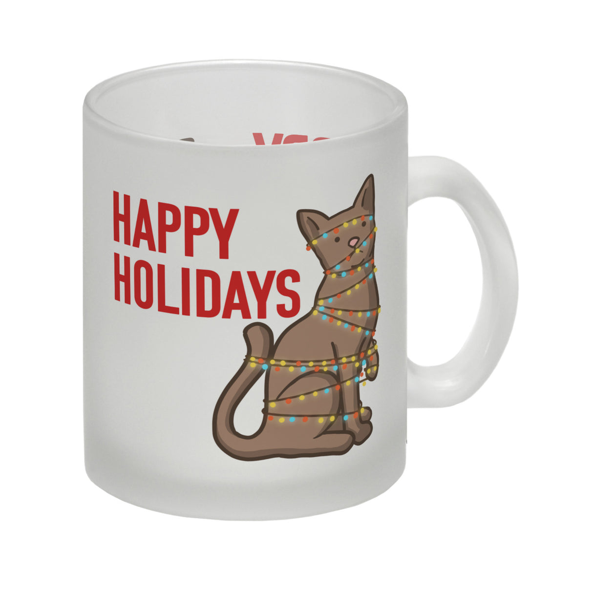Happy Holidays Weihnachtskatze Kaffeebecher