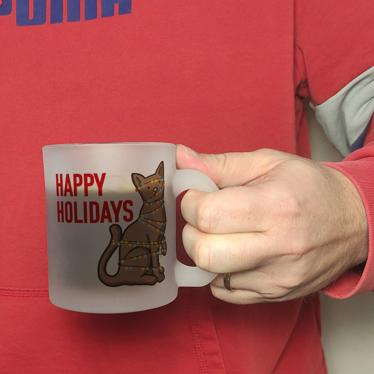 Happy Holidays Weihnachtskatze Kaffeebecher