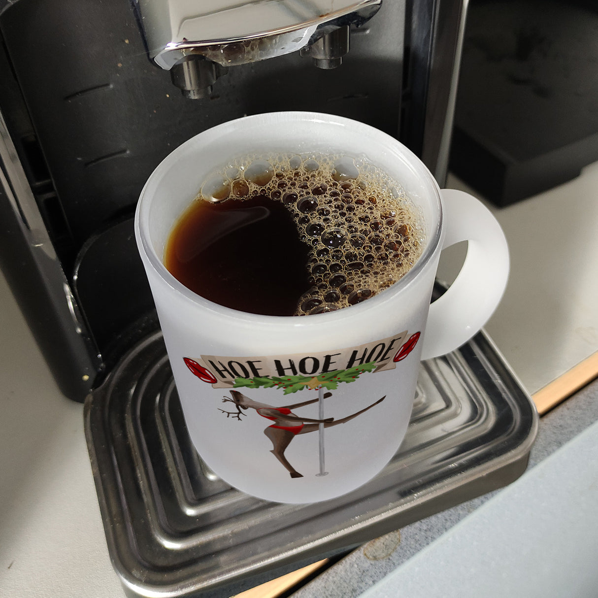 Hoe Hoe Hoe sexy Tänzerin Kaffeebecher zu Weihnachten