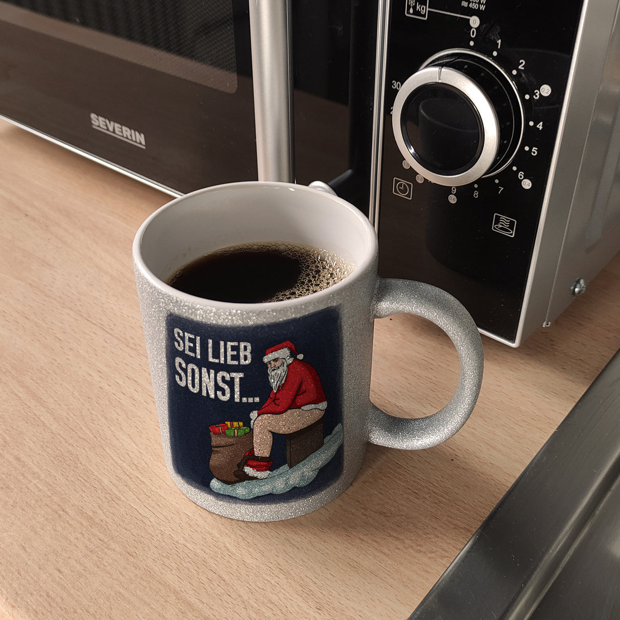 Sei lieb sonst… frecher Weihnachtsmann Kaffeebecher