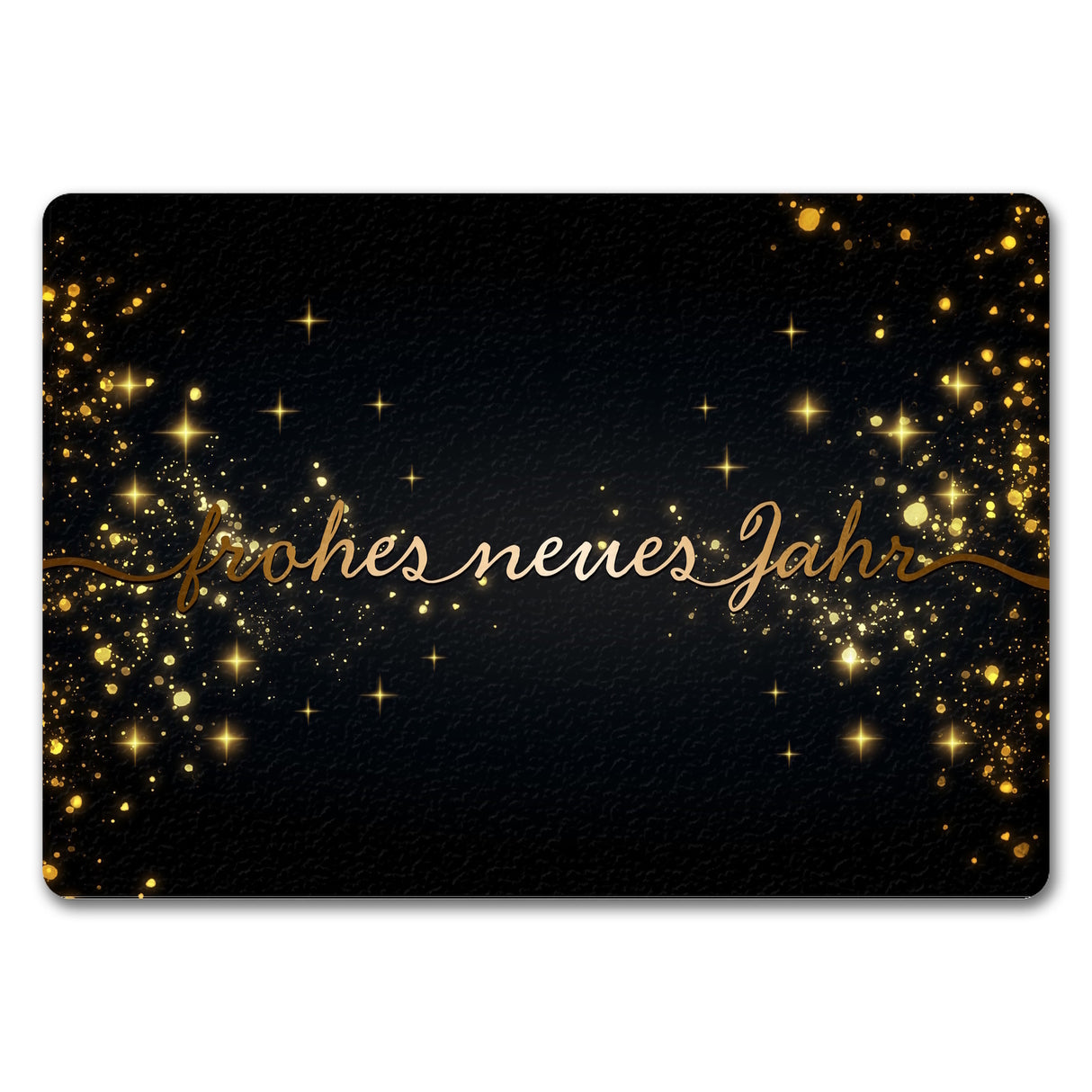 Frohes neues Jahr in gold und schwarz Fußmatte