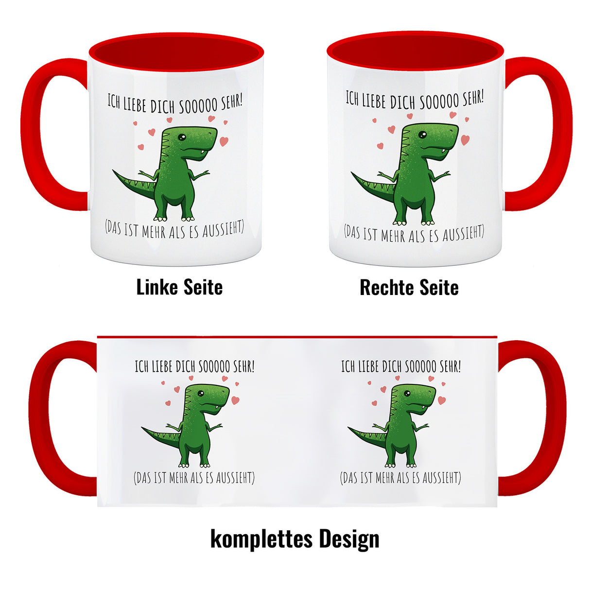 Ich liebe dich sooo sehr! T-Rex Dinosaurier Kaffeebecher