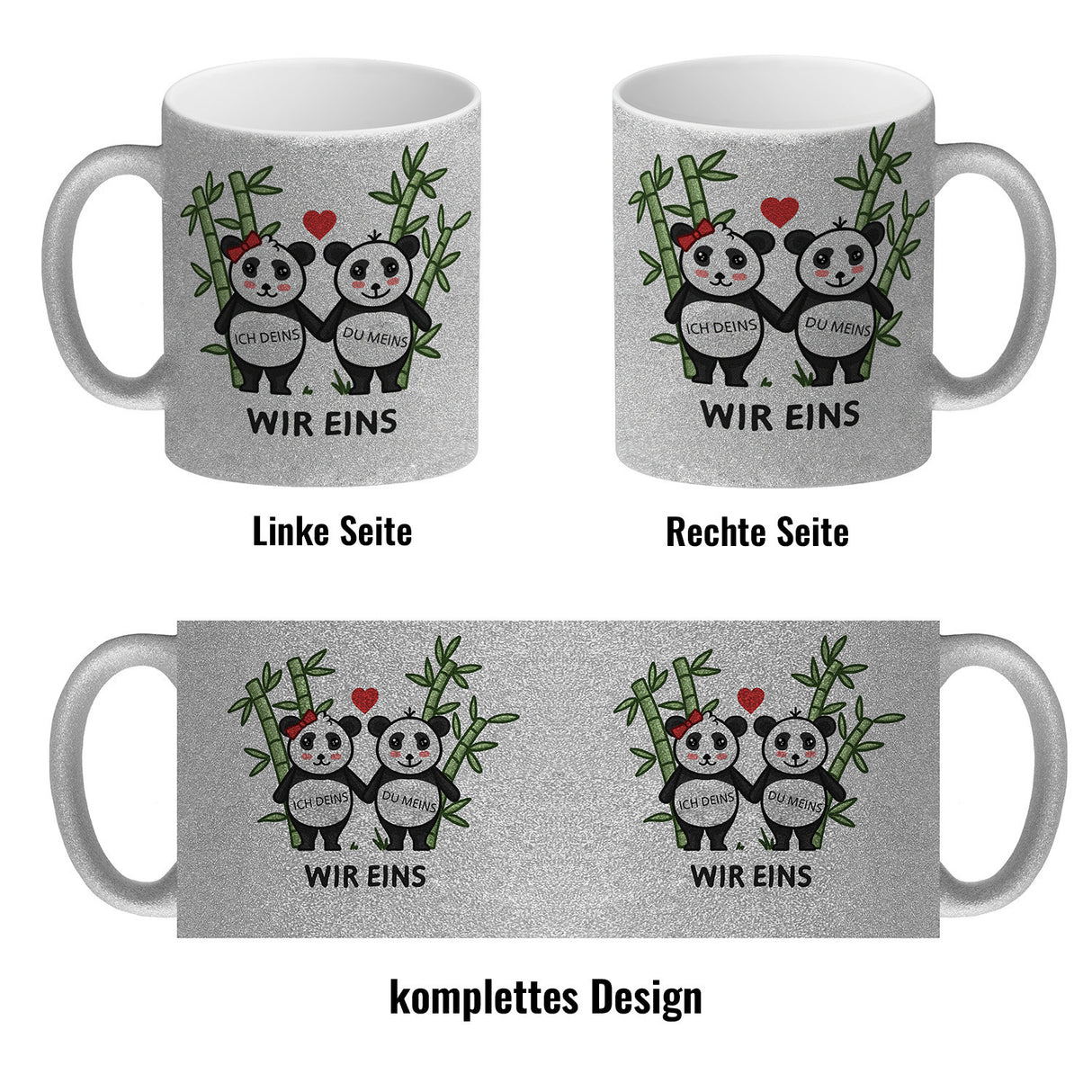 Ich Deins du meins Wir eins Pandabären Kaffeebecher