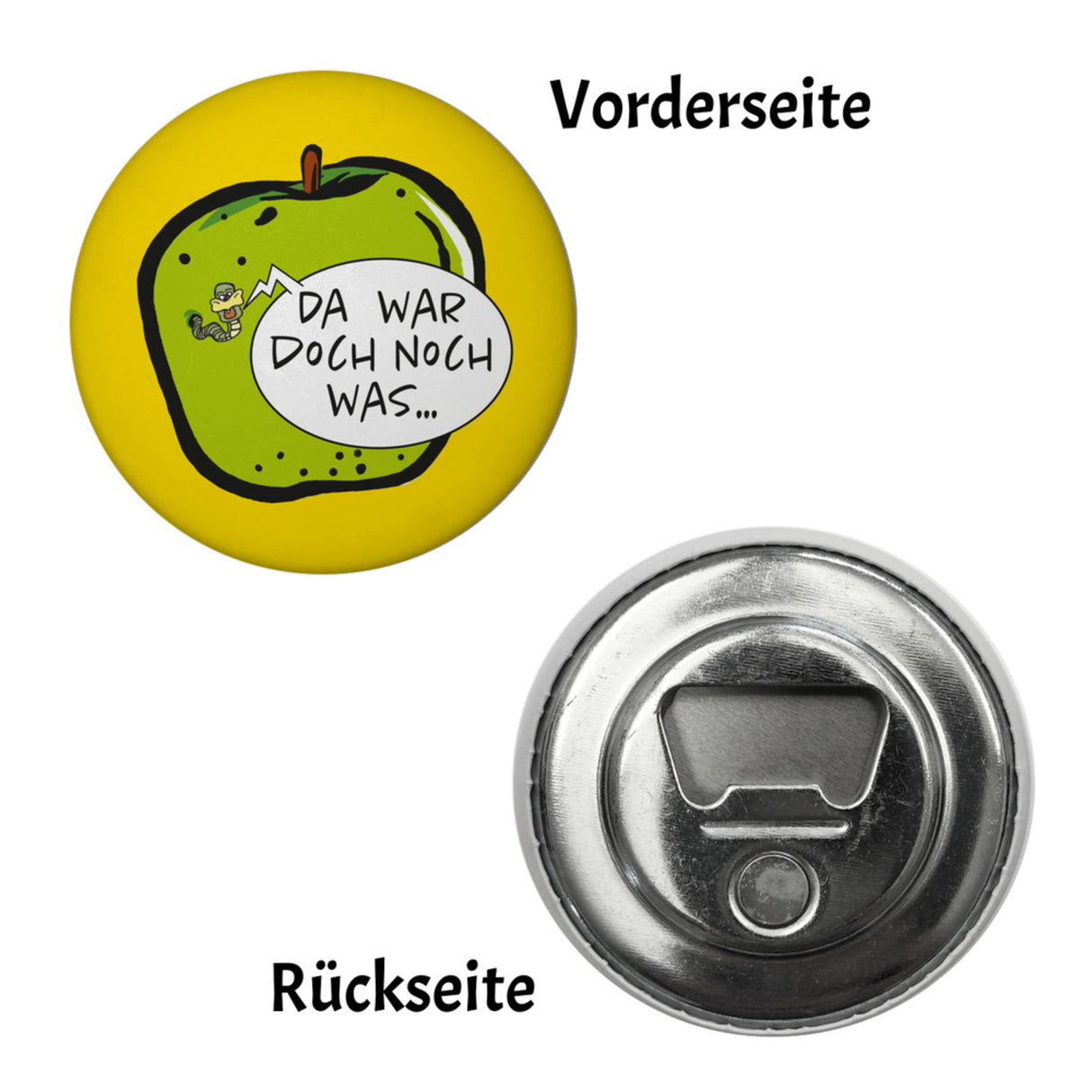 Wurm im Apfel Notizzettel Magnet mit weißem Hintergrund