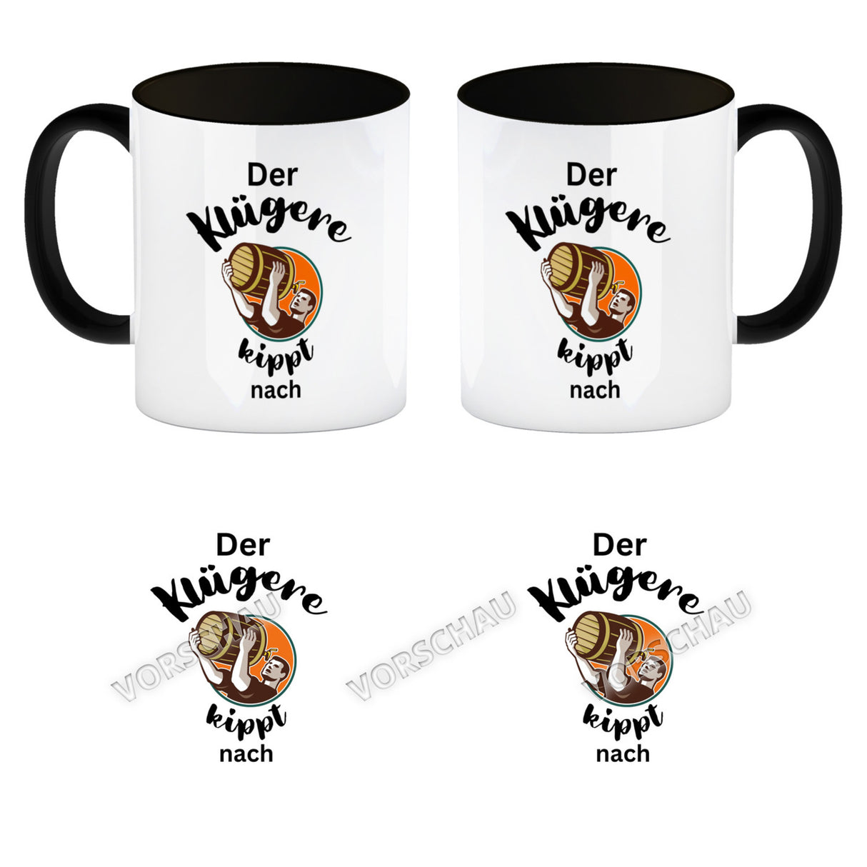 Der Klügere kippt Kaffee nach Kaffeebecher