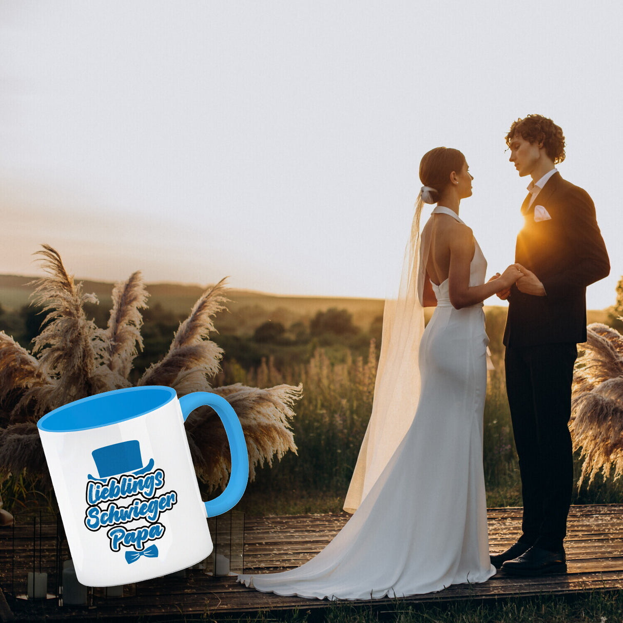 Lieblingsschwiegerpapa Kaffeebecher - Mit Zylinder und Fliege als Geburtstagsgeschenk
