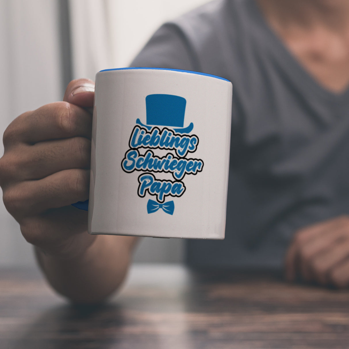 Lieblingsschwiegerpapa Kaffeebecher - Mit Zylinder und Fliege als Geburtstagsgeschenk