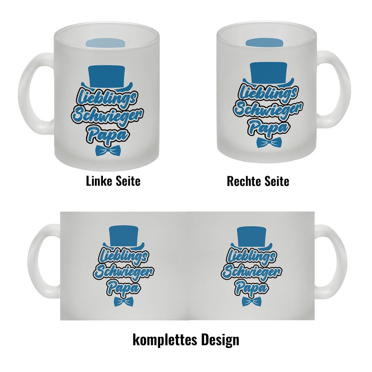 Lieblingsschwiegerpapa Kaffeebecher - Mit Zylinder und Fliege als Geburtstagsgeschenk