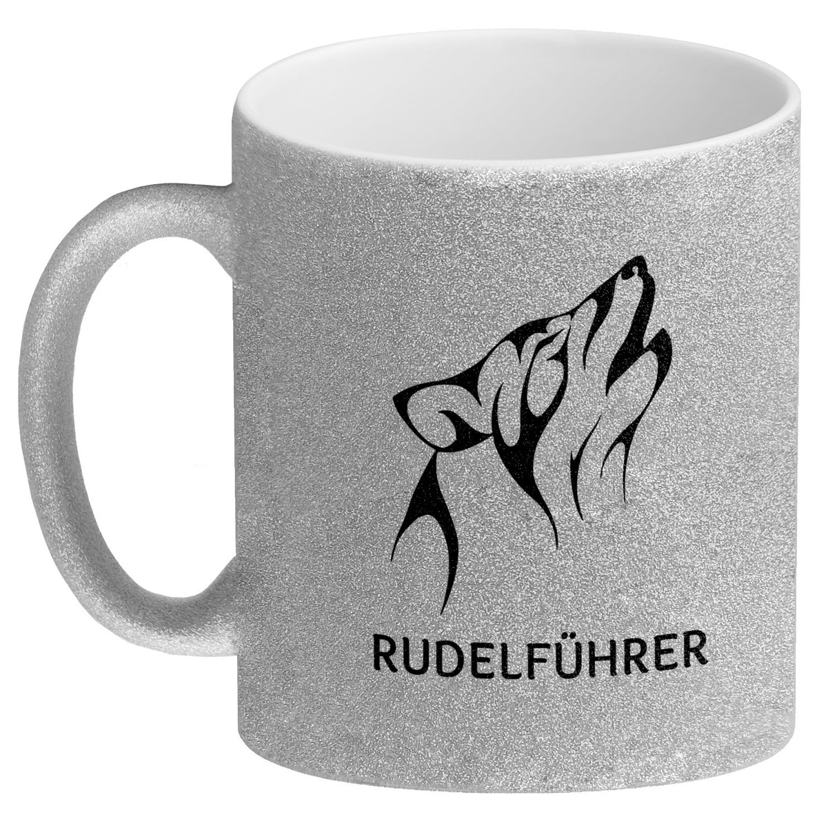 Rudelführer Pfotenabdruck Kaffeebecher mit Wolf Motiv