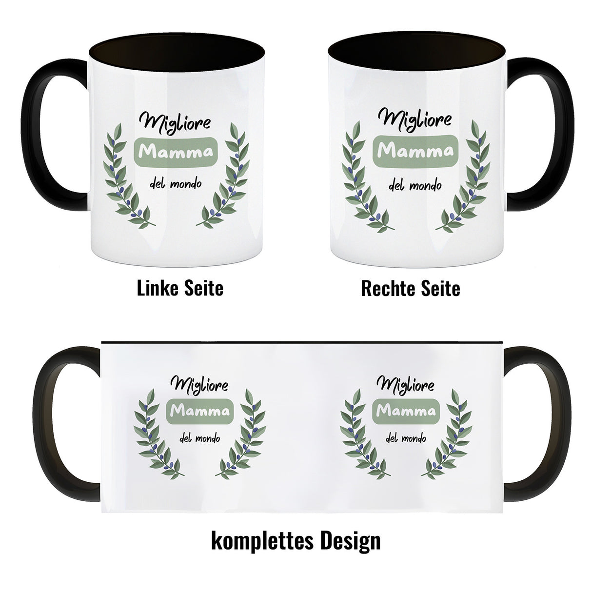 Migliore Mamma del mondo Kaffeebecher mit Olivenzweig