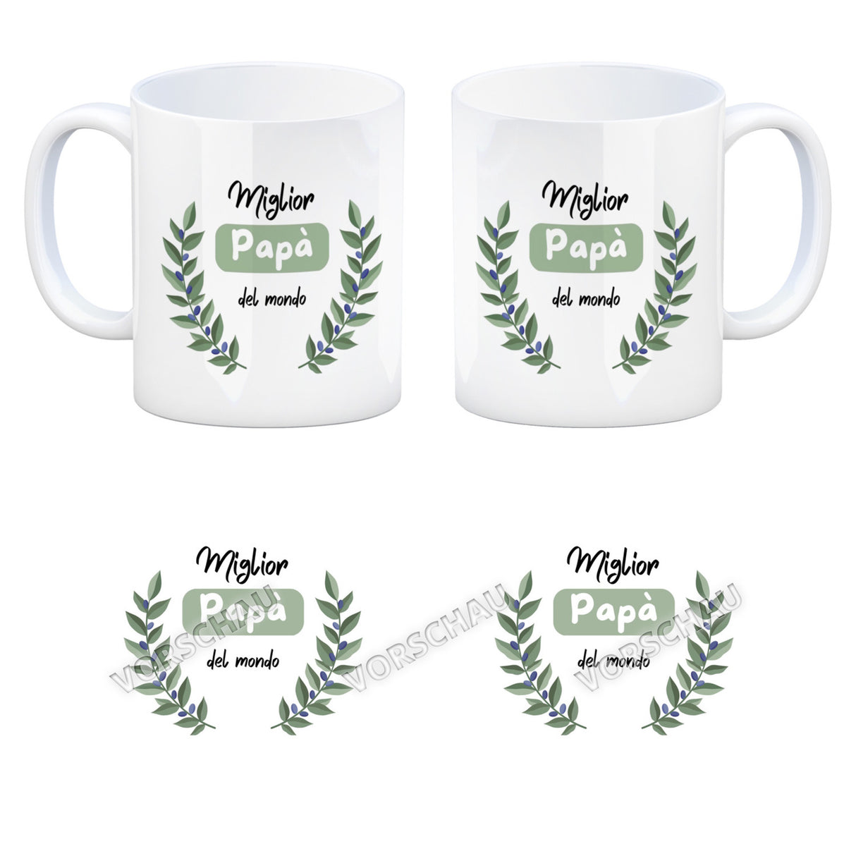 Migliore Mamma del mondo Kaffeebecher mit Olivenzweig
