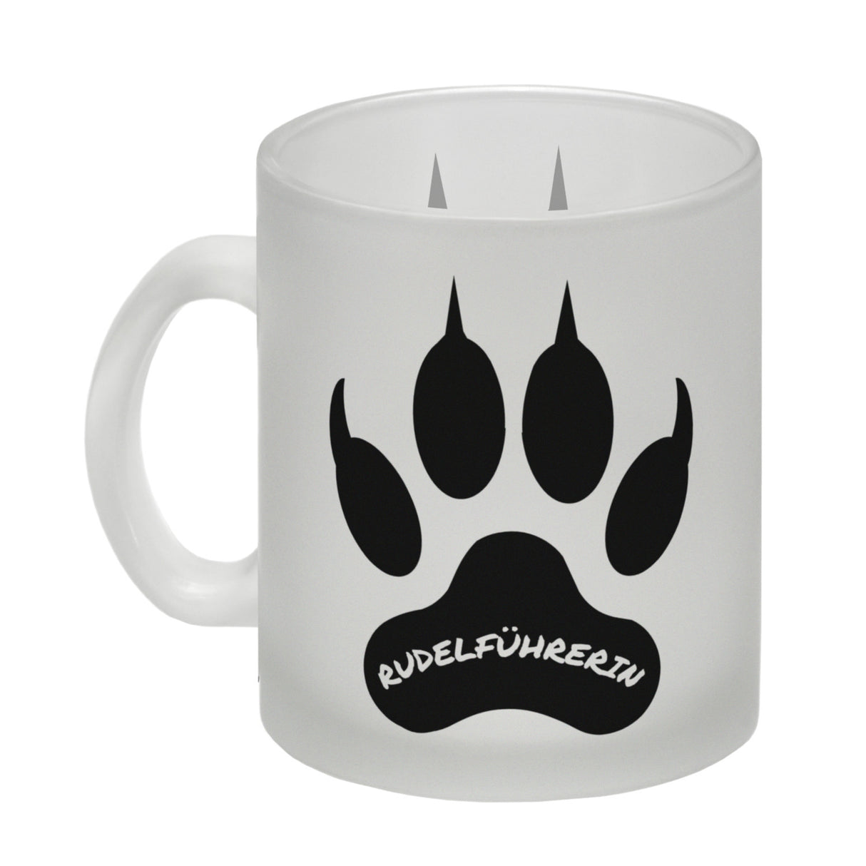 Rudelführerin Wolf Kaffeebecher mit Pfotenabdruck Motiv