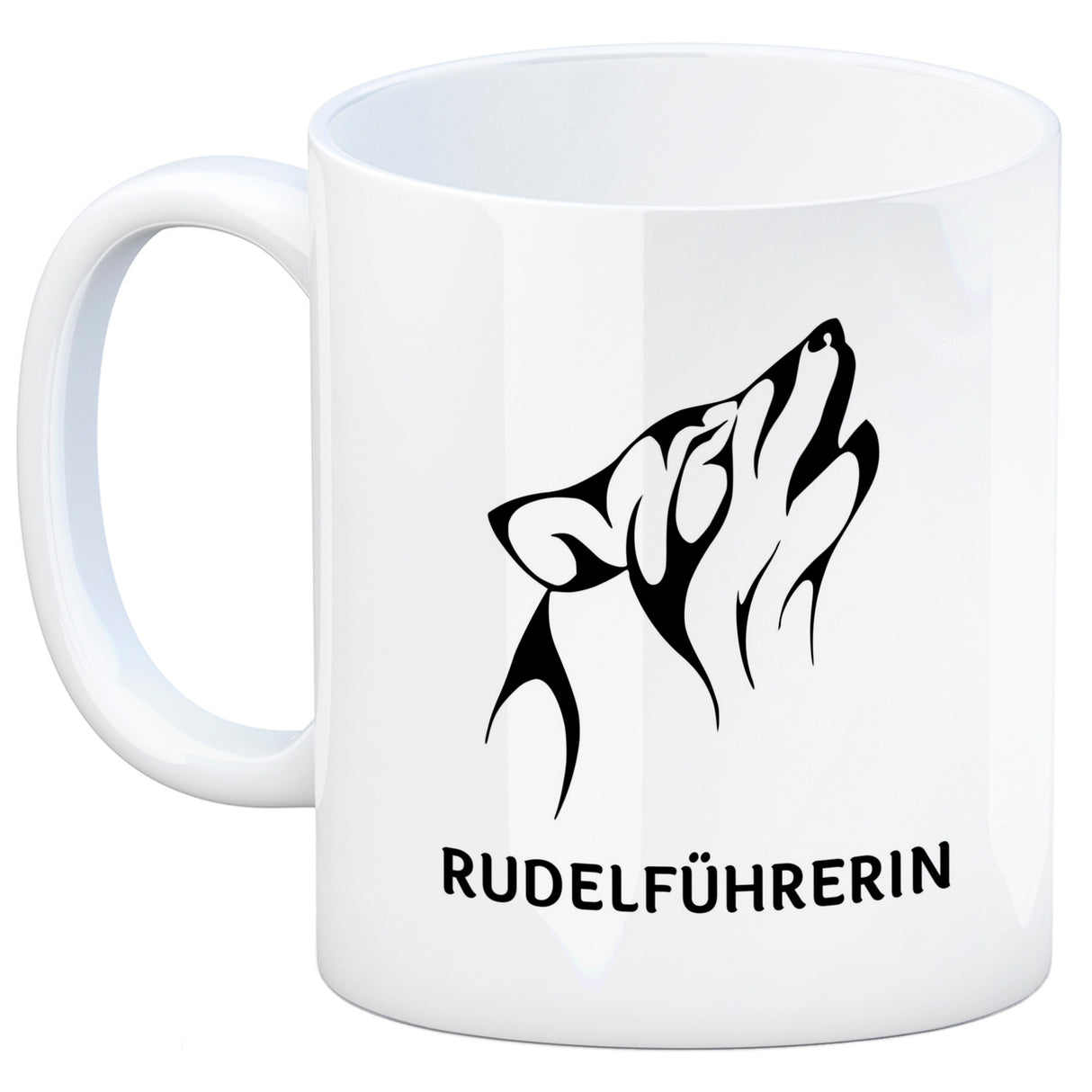Rudelführerin Wolf Kaffeebecher mit Pfotenabdruck Motiv