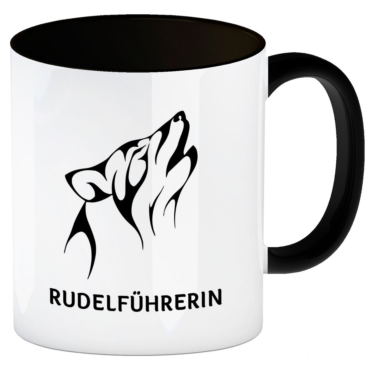 Rudelführerin Wolf Kaffeebecher mit Pfotenabdruck Motiv