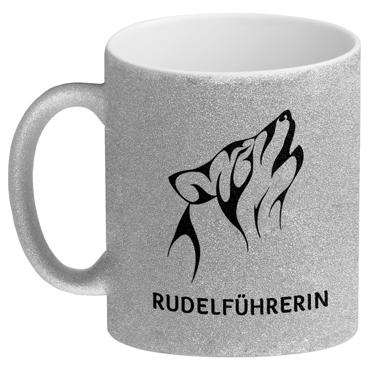 Rudelführerin Wolf Kaffeebecher mit Pfotenabdruck Motiv