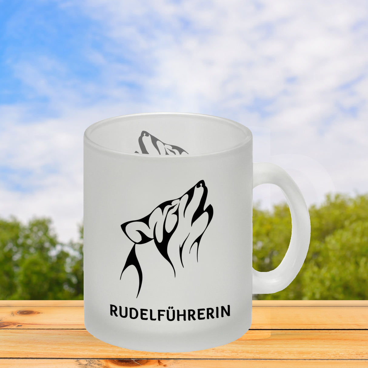 Rudelführerin Wolf Kaffeebecher mit Pfotenabdruck Motiv