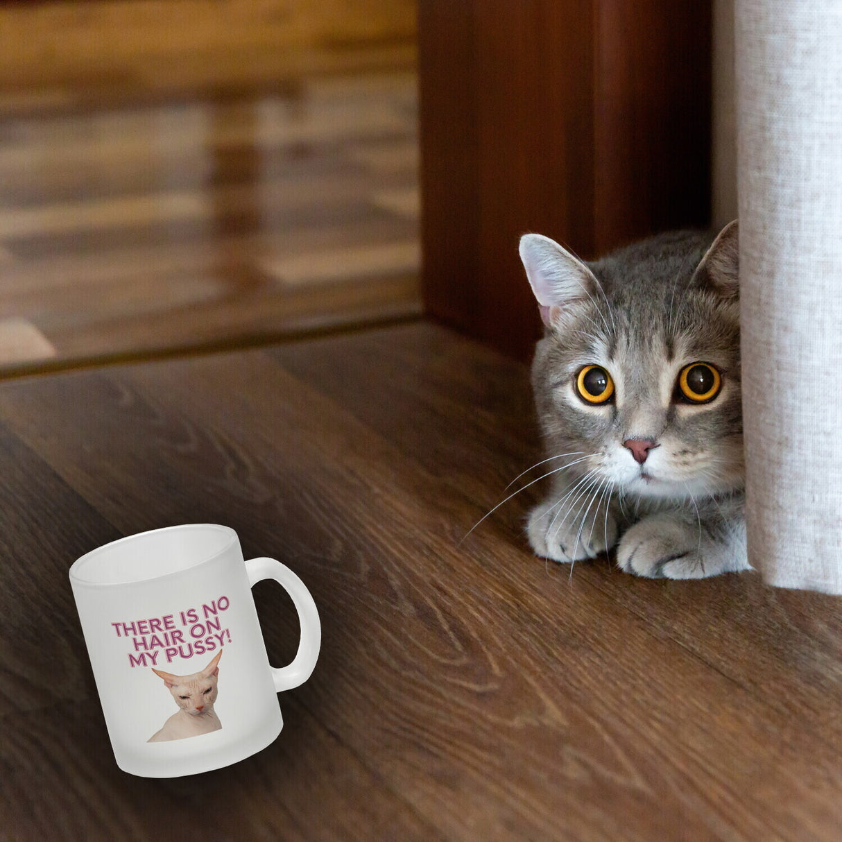 There is no Hair on my Pussy Katze Kaffeebecher