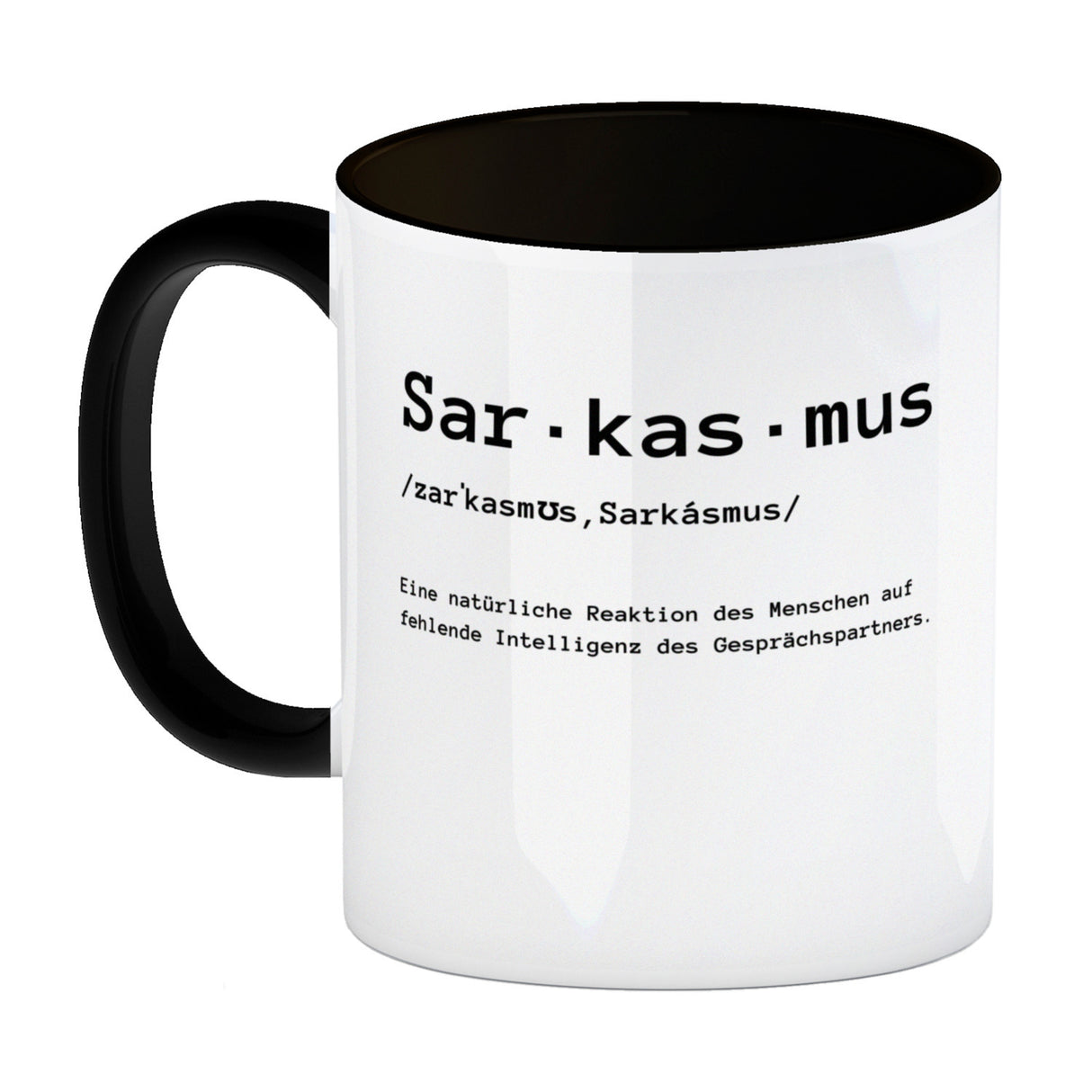 Sarkasmus Definiton Kaffeebecher mit Spruch