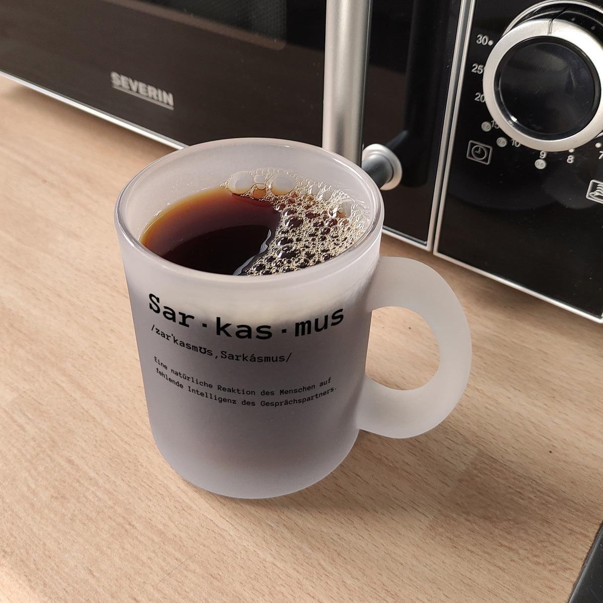 Sarkasmus Definiton Kaffeebecher mit Spruch