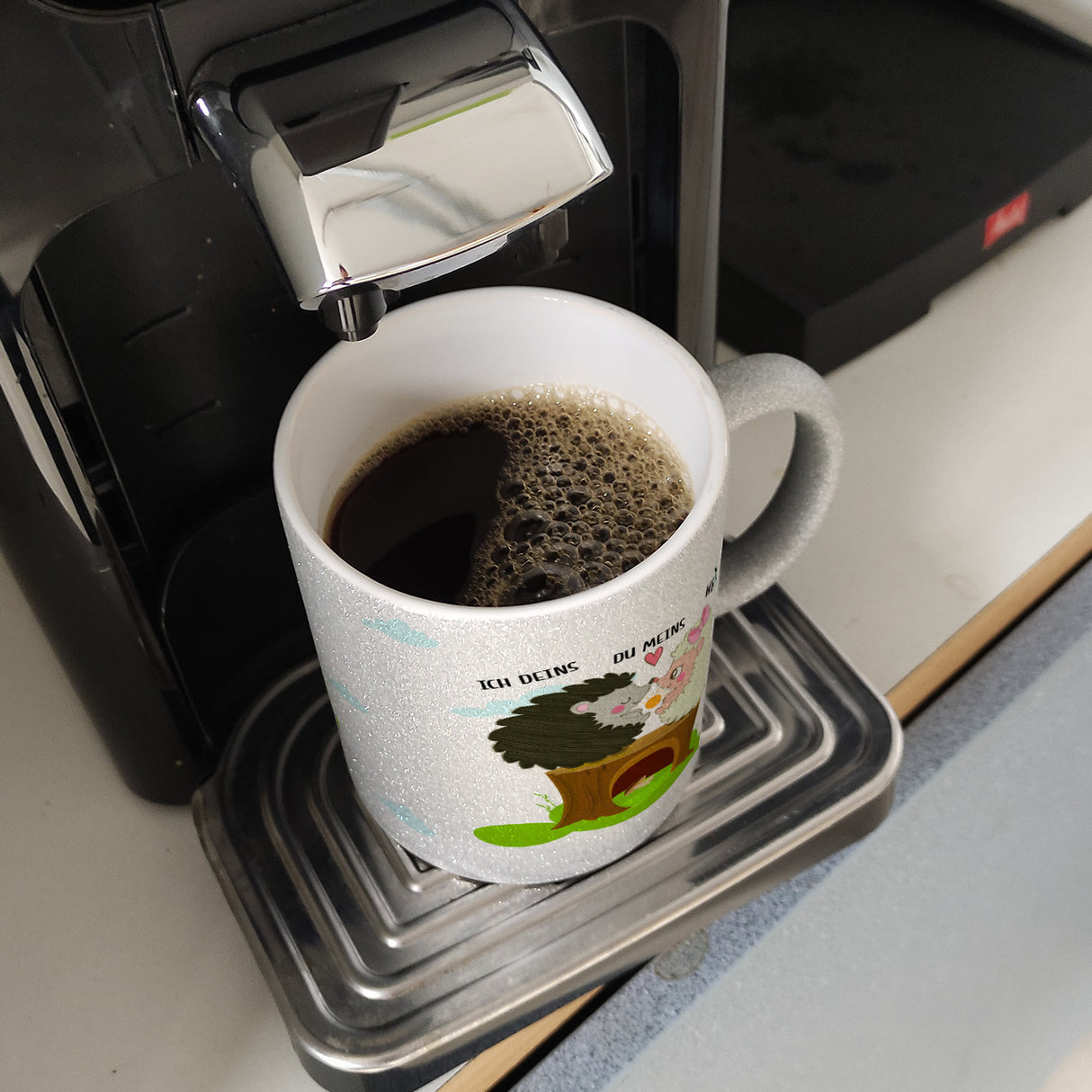 Igel Pärchen Kaffeebecher mit Spruch Ich deins du meins wir eins