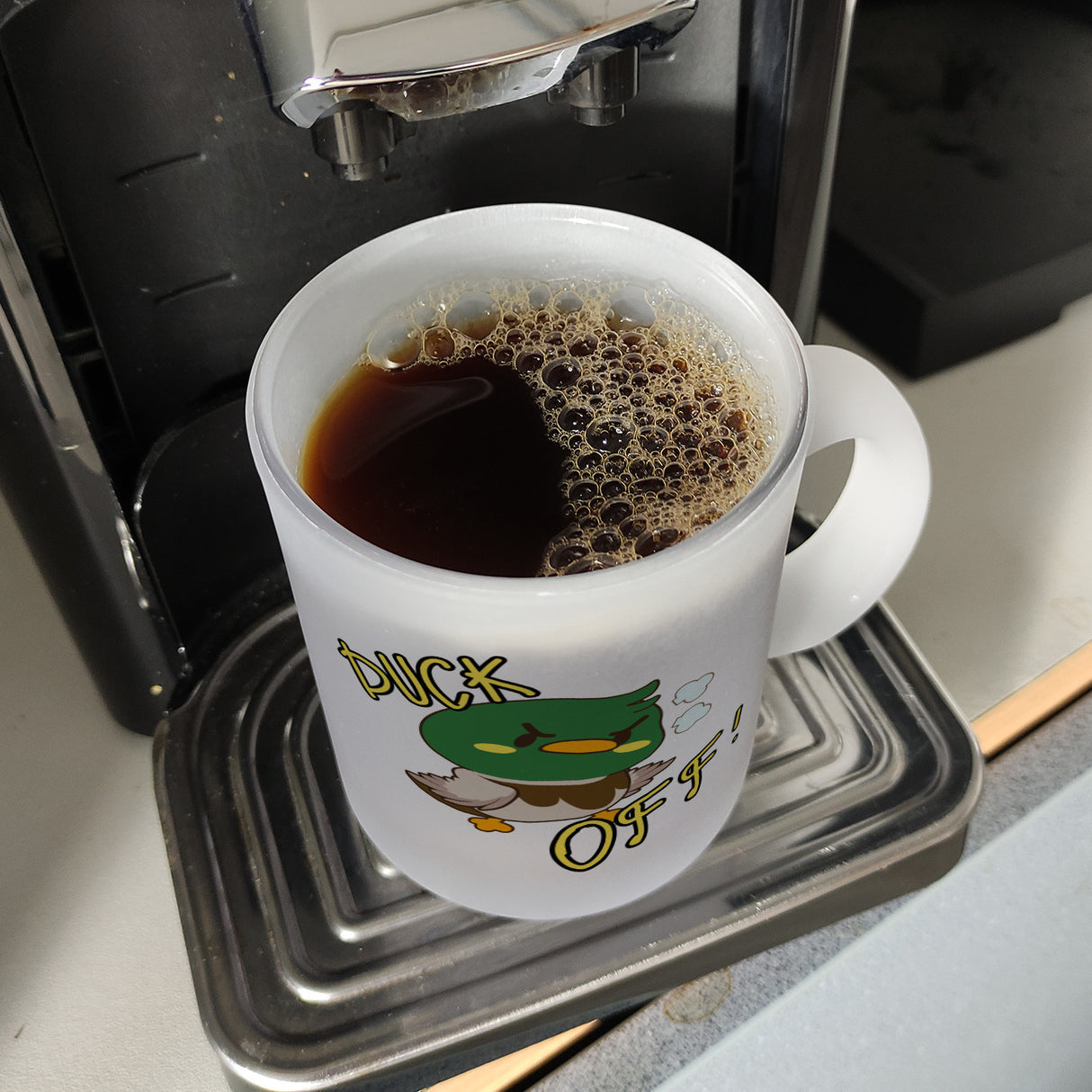 Enten Kaffeebecher mit Spruch DUCK OFF!