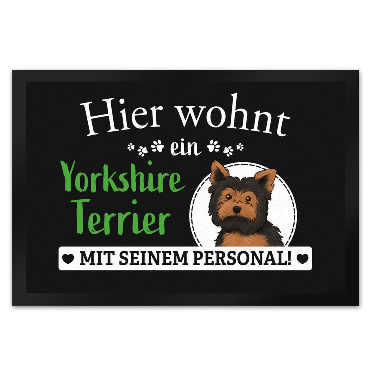 Hier wohnt ein Golden Retriever mit seinem Personal Fußmatte