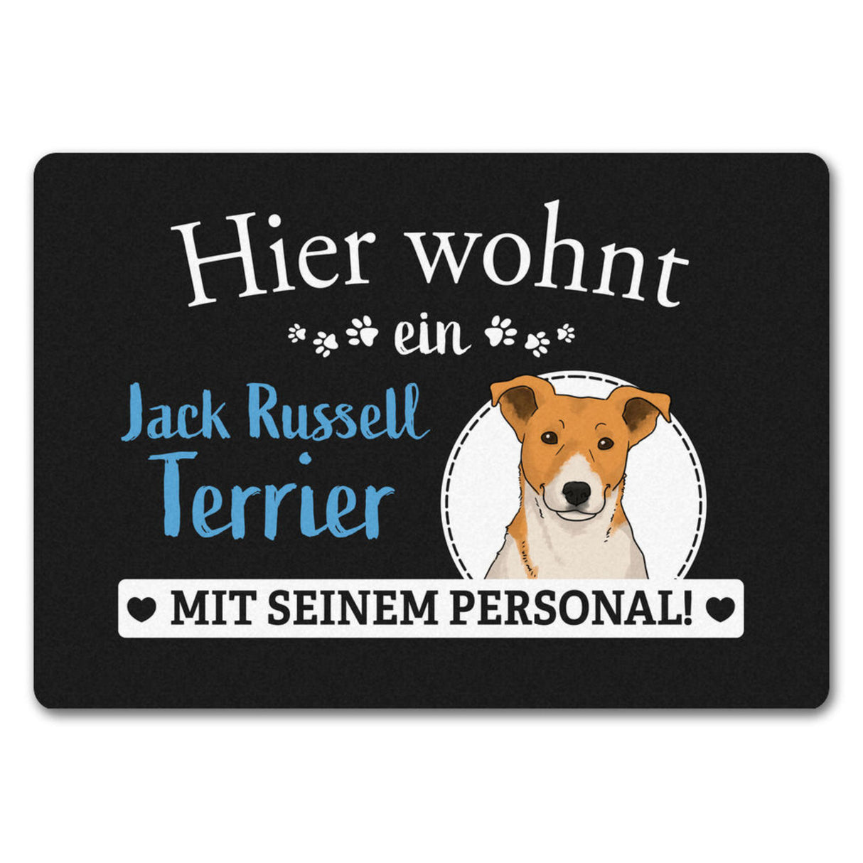 Hier wohnt ein Golden Retriever mit seinem Personal Fußmatte