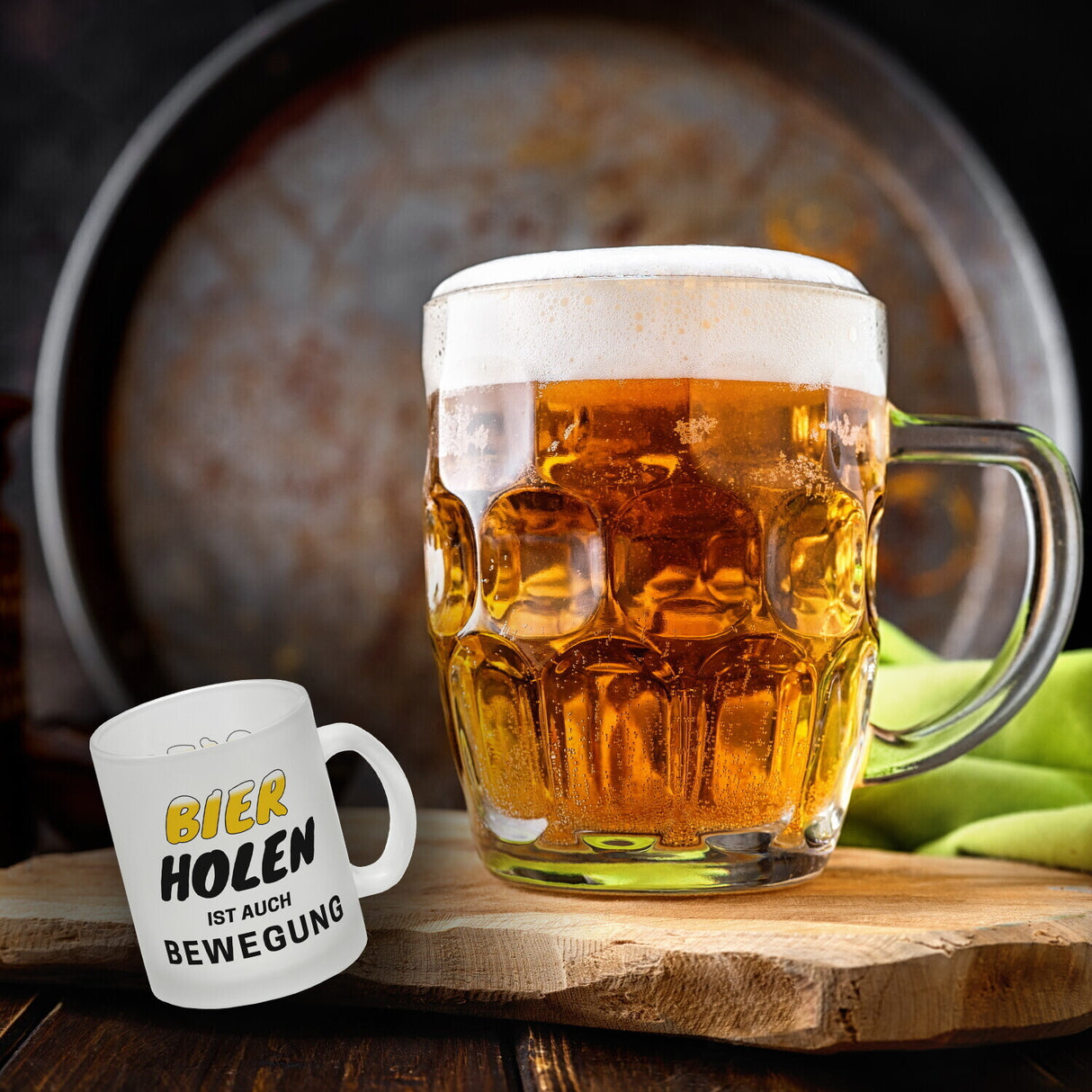 Bier Kaffeebecher mit Spruch - Bier holen ist auch Bewegung