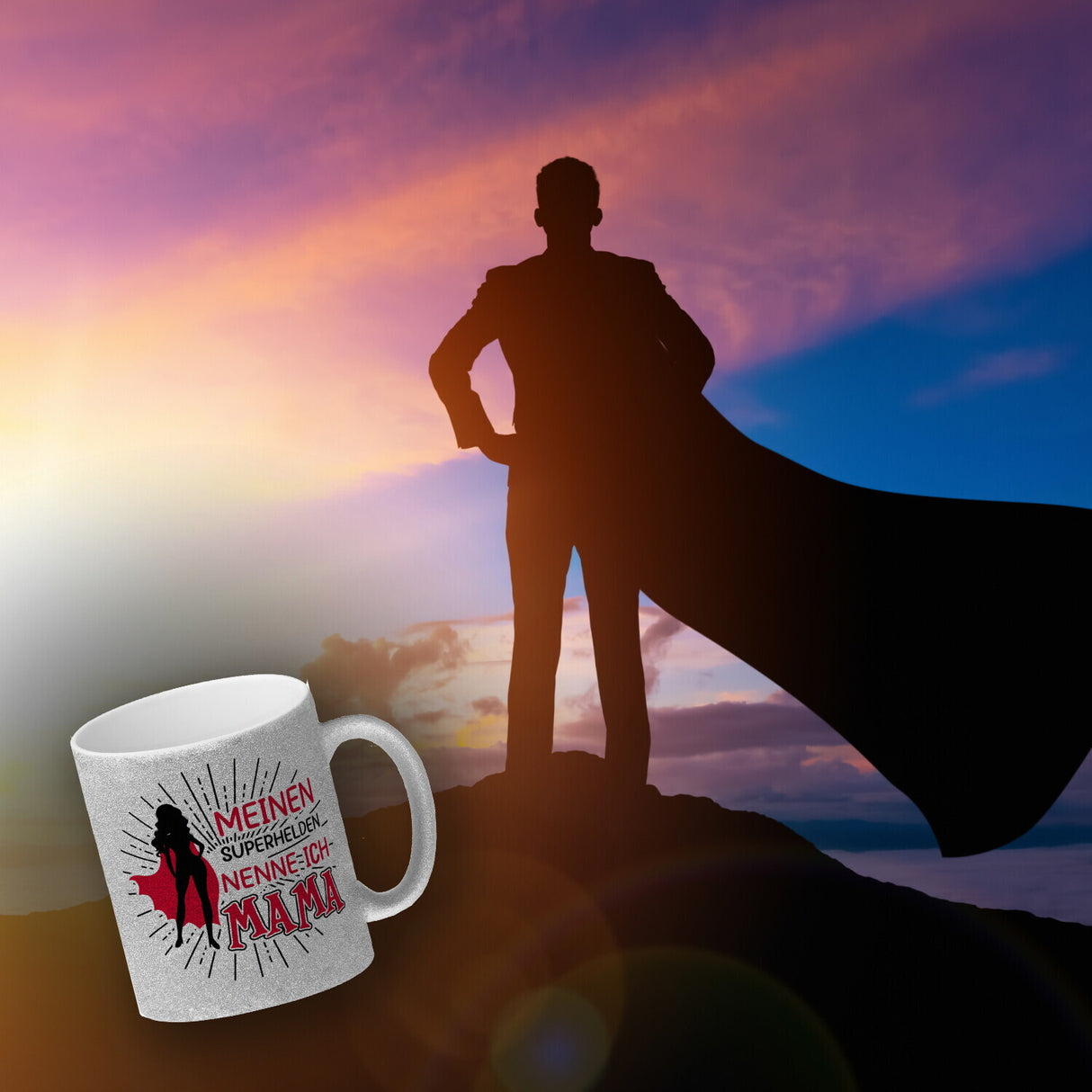 Superheldin Kaffeebecher : Meinen Superhelden nenne ich Mama