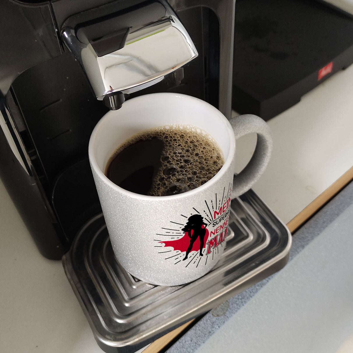 Superheldin Kaffeebecher : Meinen Superhelden nenne ich Mama