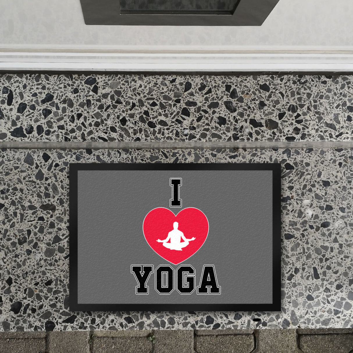 I love Yoga Fußmatte in 35x50 cm für Yogalehrer