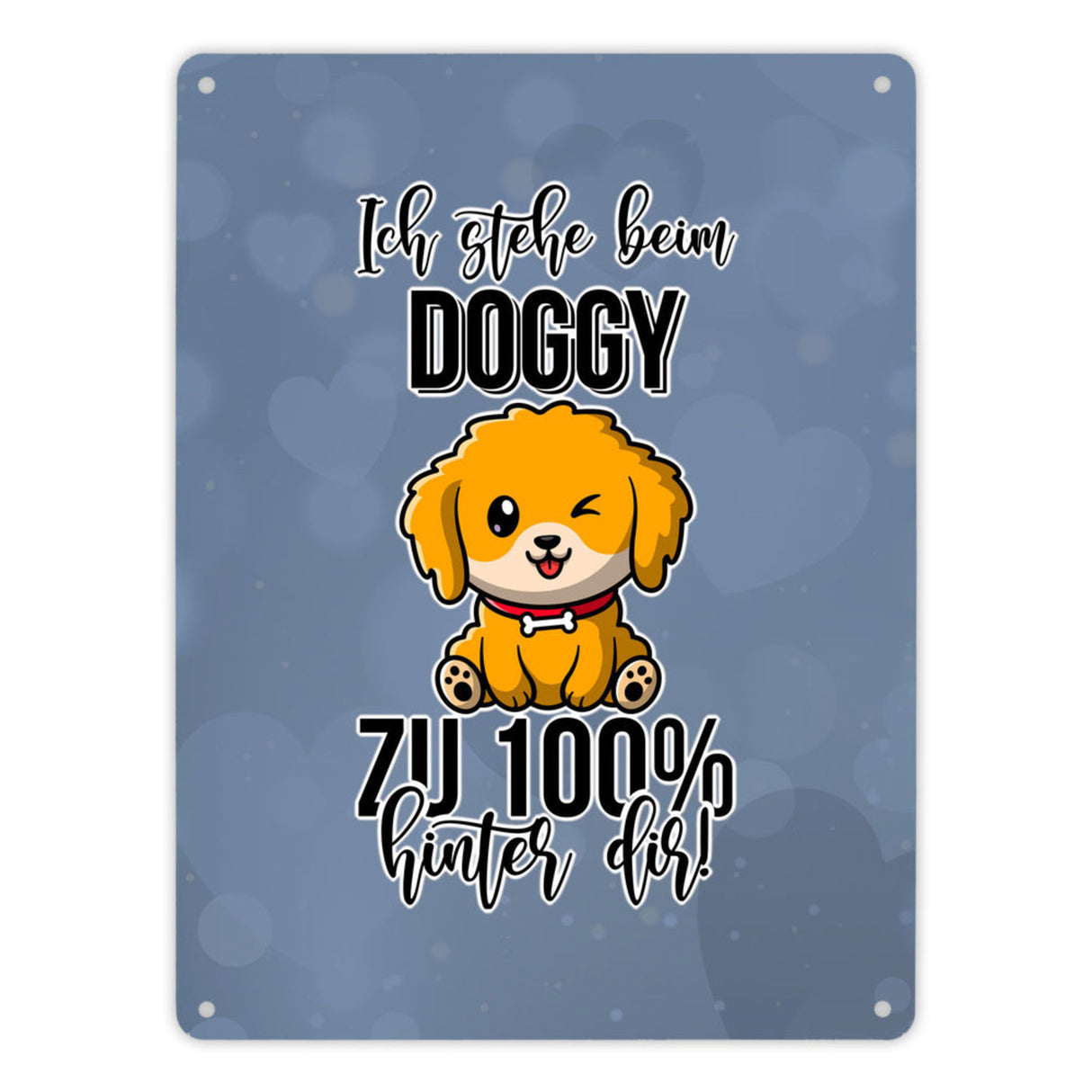 Doggy Style Metallschild in 15x20 cm in Pink Ich stehe beim Doggy zu 100 % hinter dir