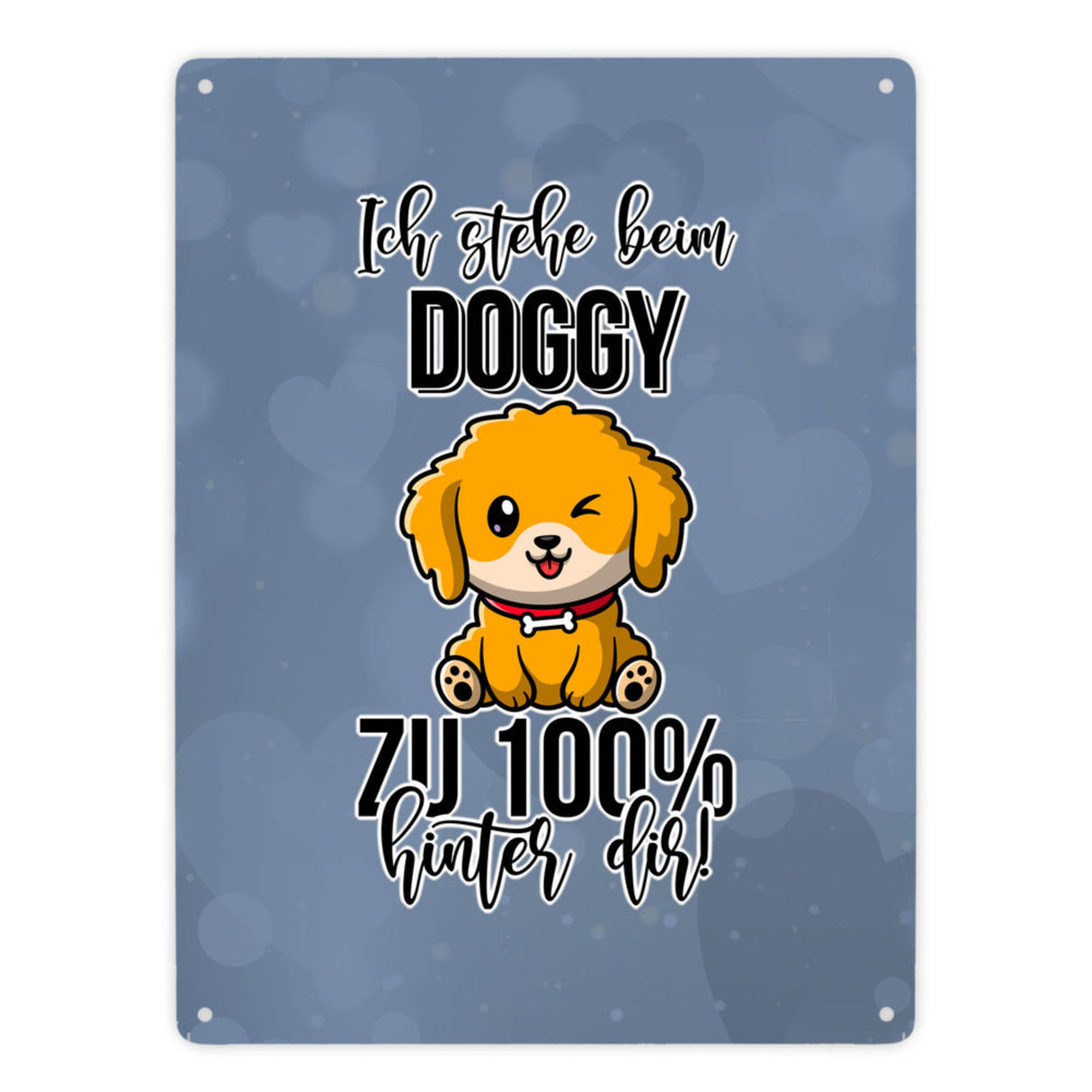 Doggy Style Metallschild in 15x20 cm in Pink Ich stehe beim Doggy zu 100 % hinter dir