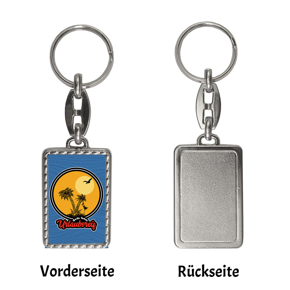 Ich bin Urlaubsreif Schlüsselanhänger mit Palmen-Motiv