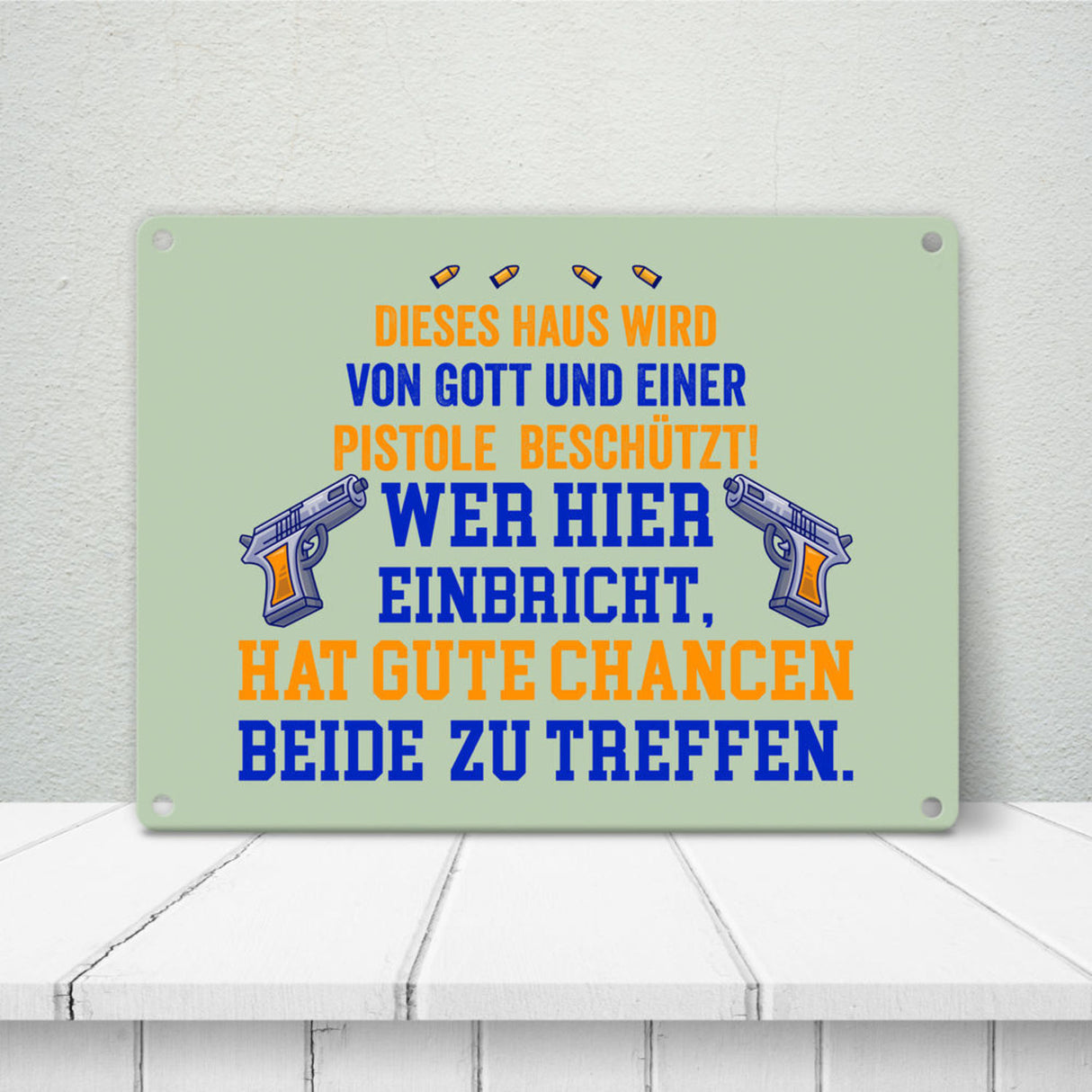 Hausbeschützer Metallschild in 15x20 cm mit Spruch