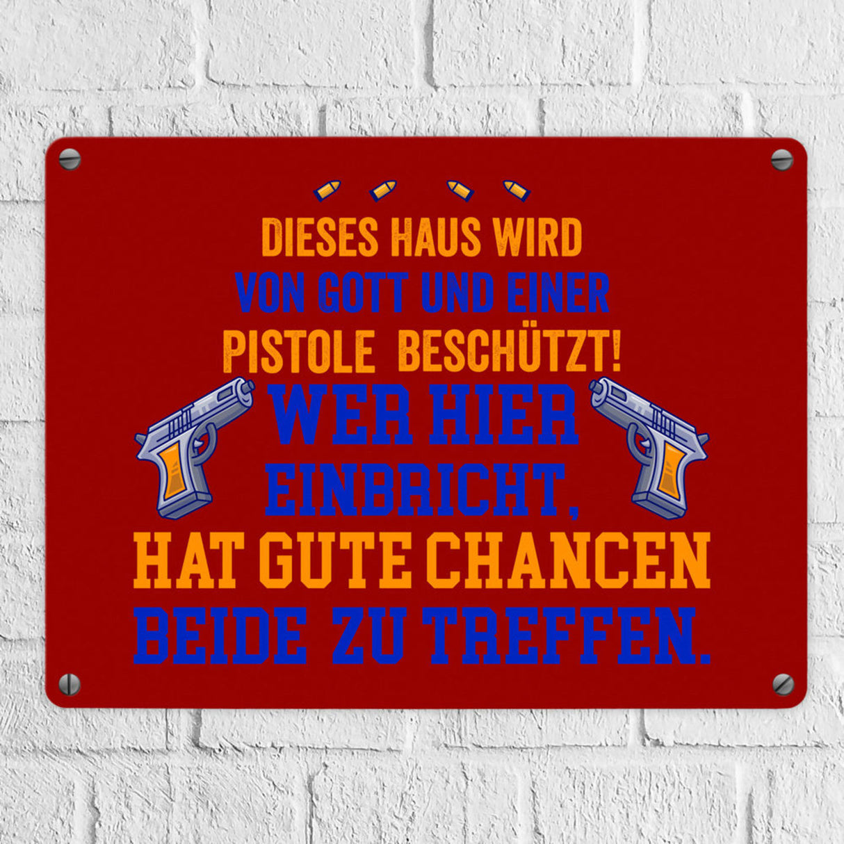 Hausbeschützer Metallschild in 15x20 cm mit Spruch