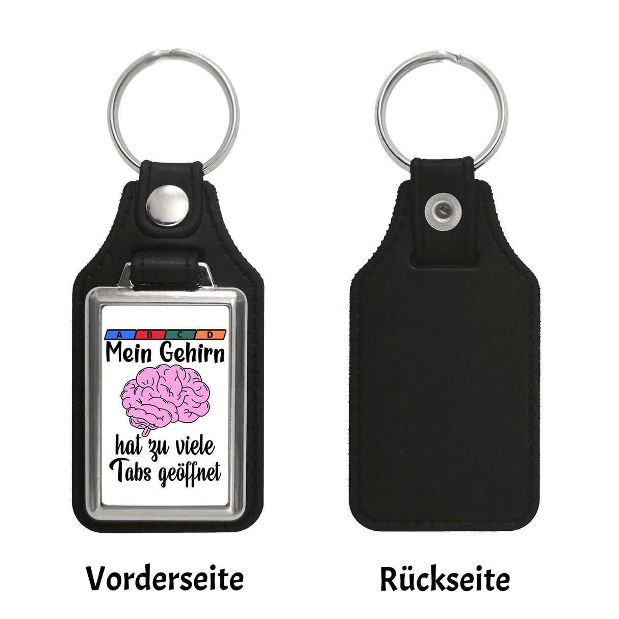 Gehirn Schlüsselanhänger mit Spruch für Vielarbeiter
