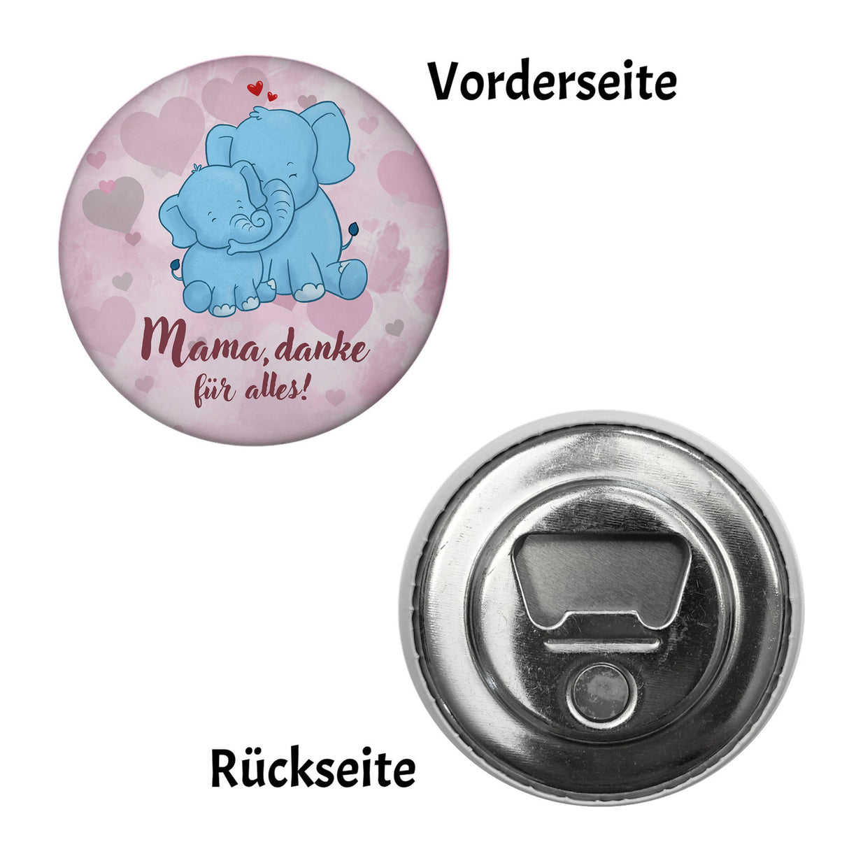 Mama, danke für alles Magnet rund mit niedlichem Elefant