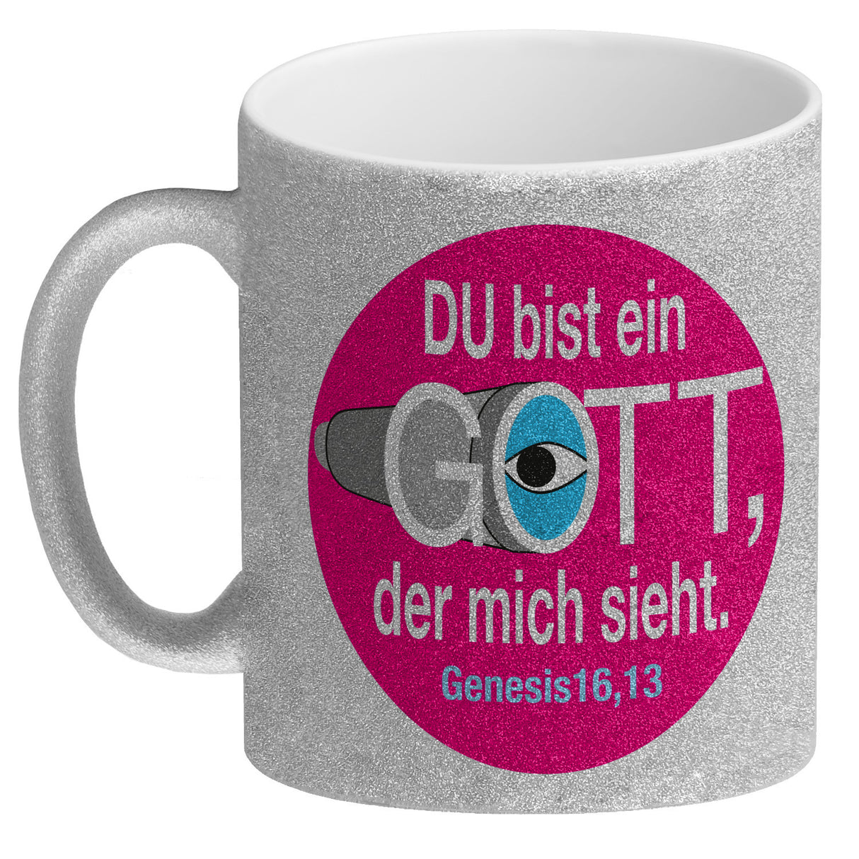 Du bist ein Gott, der mich sieht. Kaffeebecher mit Bibel Zitat