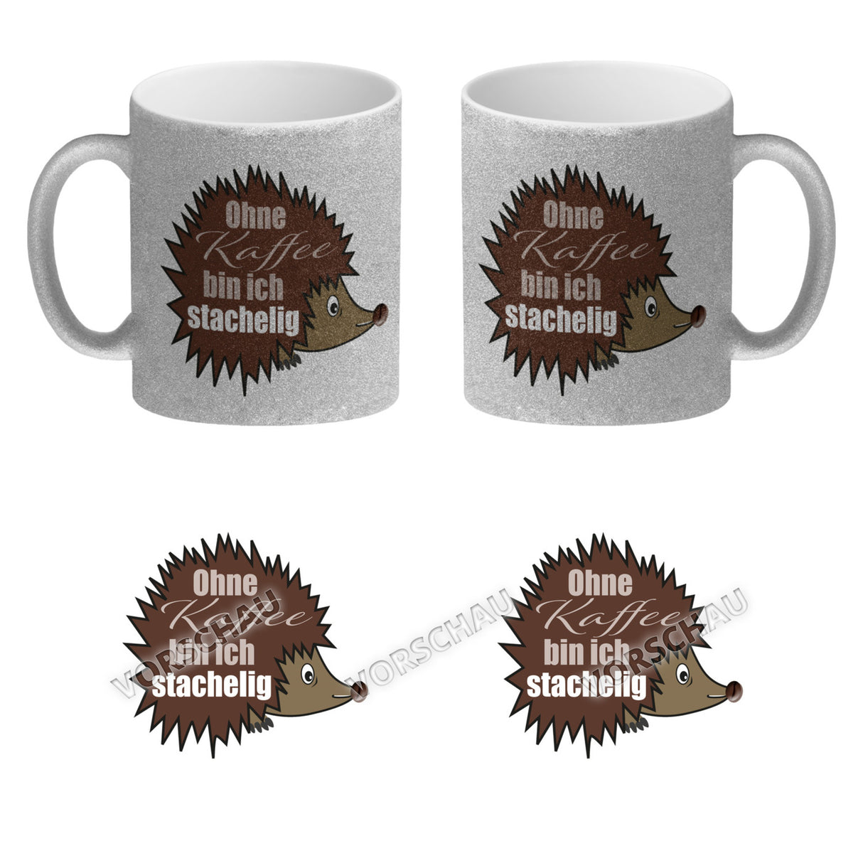 Ohne Kaffee bin ich stachelig Igel Kaffeebecher mit Spruch