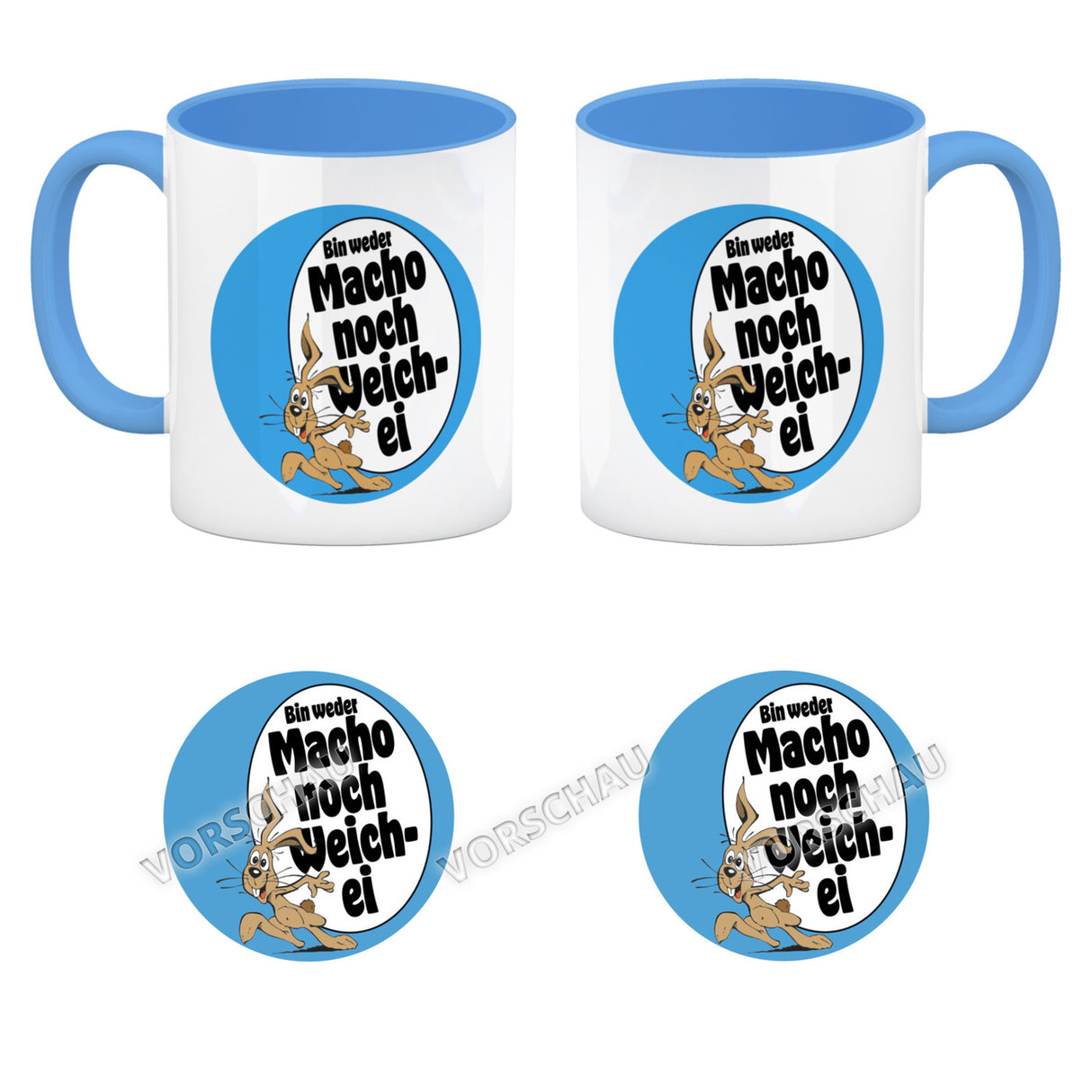 Weder Macho noch Weichei Kaffeebecher mit Osterhase