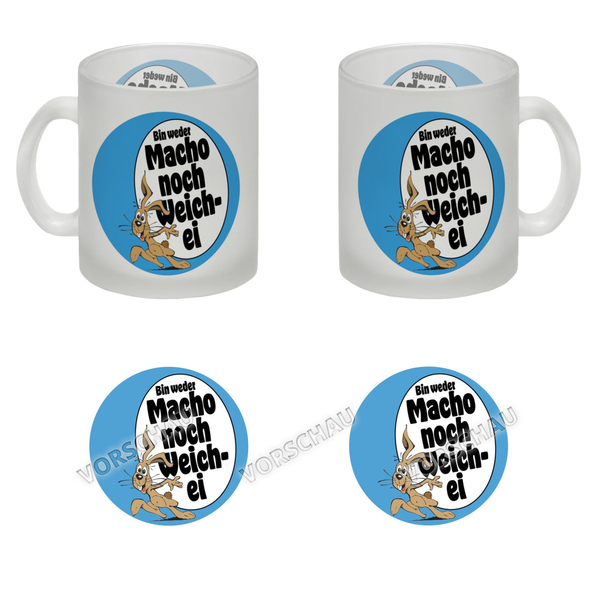 Weder Macho noch Weichei Kaffeebecher mit Osterhase