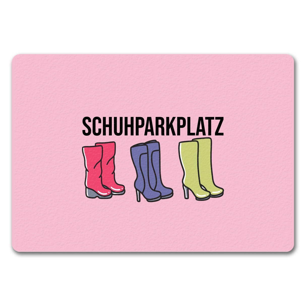 Schuhparkplatz Fußmatte in 35x50 cm in rosa mit Schuhmotiv für Frauen